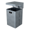 Square litter bin with cover | hot dipped galvanized | without standingpost